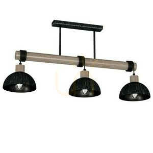 Czarna Lampa Wisząca Erik Sawn Black/Patinated Wood 3 Xe27 small 4