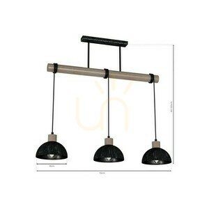 Czarna Lampa Wisząca Erik Sawn Black/Patinated Wood 3 Xe27 small 9