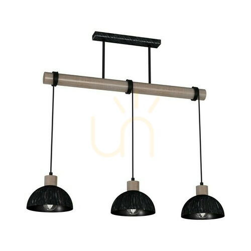 Sprawdź Czarna Lampa Wisząca Erik Sawn Black/Patinated Wood 3 Xe27