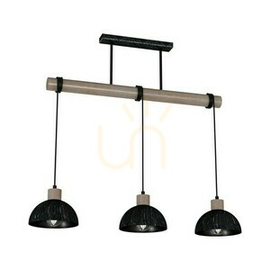 Czarna Lampa Wisząca Erik Sawn Black/Patinated Wood 3 Xe27 small 0