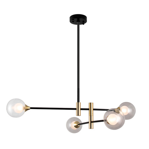Sprawdź Lampa wisząca Italux Marino 4x G9 czarna z przezroczystym szkłem PND-9148-4