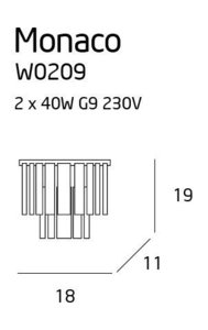 Kinkiet Max Light Monaco W0209 chrom 2xG9 small 1