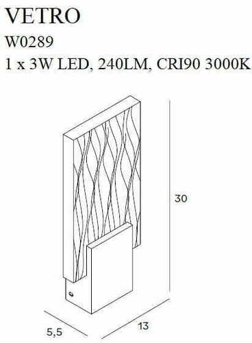 Sprawdź Kinkiet Max Light Vetro W0289 złoty LED 3W 30 cm