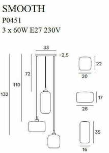 Lampa wisząca Max Light Smooth P0451 złota 3xE27 small 2