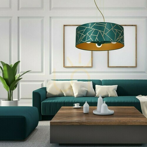 Sprawdź Ciemnozielono-złota lampa wisząca Milagro ZIGGY MLP7580 3×E27 Ø50 cm