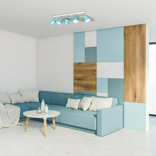 Sprawdź Lampa sufitowa MiLAGRO Dixie MLP7608, niebiesko-biała, 5×GX53, 60 cm