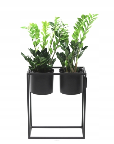 Sprawdź Kwietnik metalowy JAKPOL z 2 donicami 60x50 cm czarny loft