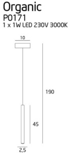 Lampa wisząca Max Light Organic P0171 miedziana tuba LED 190 cm 1 Lampa wisząca Max Light Organic P0171 miedziana tuba LED 190 cm small 1