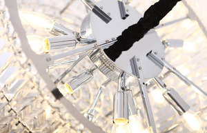Lampa wisząca Max Light Puccini P0266 chrom kryształowa 40 cm 11x40W small 2
