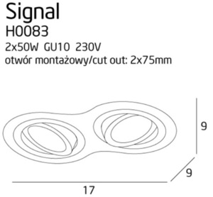 Oprawa podtynkowa Max Light Signal II biała 2xGU10 H0083 small 3