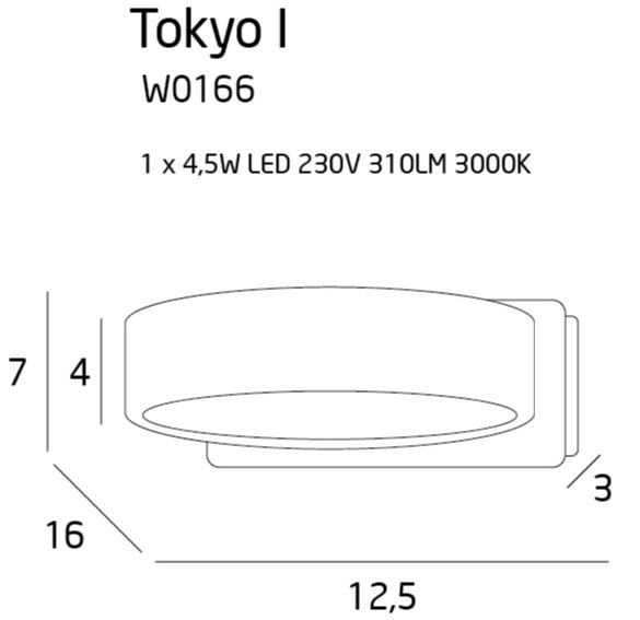 Obejrzyj Kinkiet Max Light Tokyo biały LED 4,5W metalowy W0166 Kinkiet Max Light Tokyo biały LED 4,5W metalowy W0166