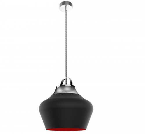 Sprawdź Lampa wisząca Keter Lighting Negro Black 129 czarno-czerwona E27