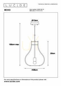 Lampa wisząca Lucide Bodo 38 cm drewniana Japandi 01400/38/72 small 3