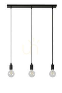Lampa wisząca Lucide FIX czarna 3xE27 75 cm metal silikon 08408/03/30 small 1