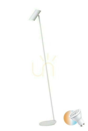 Sprawdź Lampa podłogowa Lucide Hester biała LED GU10 nowoczesna 137 cm 19700/01/31