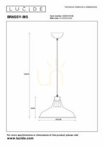 Lampa wisząca Lucide BRASSY/BIS czarna metalowa vintage loft E27 31 cm 43401/31/30 small 5
