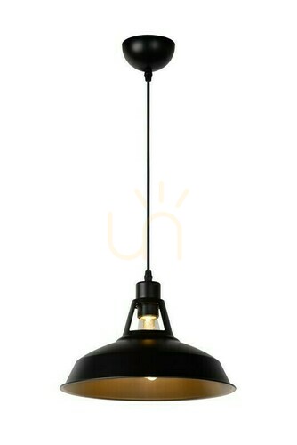 Sprawdź Lampa wisząca Lucide BRASSY/BIS czarna metalowa vintage loft E27 31 cm 43401/31/30