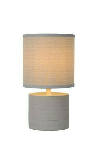 Sprawdź Lampa stołowa Lucide GREASBY szara ceramika bawełna Japandi 47502/81/36