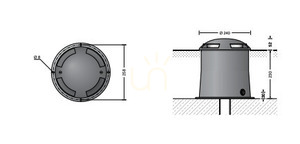 Oprawa najazdowa BEGA 84271K3 grafitowa 21,5W - 3000K 4 sektory światła 60° - Nośność 4000kg small 1