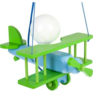 Lampa wisząca dla dzieci Hellux Samolot Mały 1041014 zielono-jasnoniebieska small 1