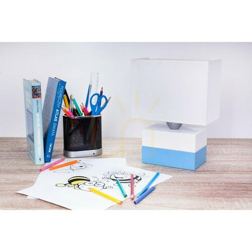 Sprawdź Lampka stołowa Hellux Colorato 4113529 biało-błękitna, E27