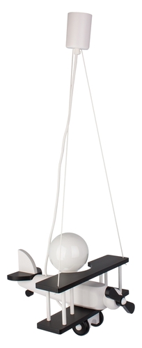 Sprawdź Lampa wisząca dziecięca Hellux Samolot mały czarno-biała E27 60 W 1041039