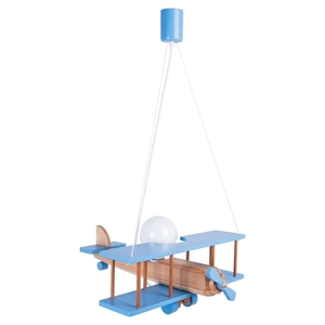 Lampa wisząca Hellux Samolot duży 1041141, błękitno-naturalna, E27 small 0