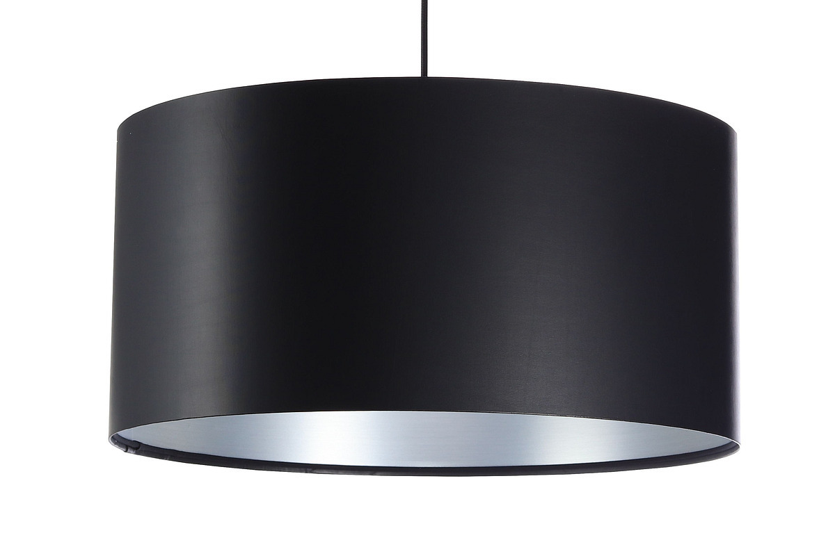 Zobacz Lampa wisząca czarno srebrna 50cm LEXIE E27 60W latex, satyna Lampa wisząca czarno srebrna 50cm LEXIE E27 60W latex, satyna