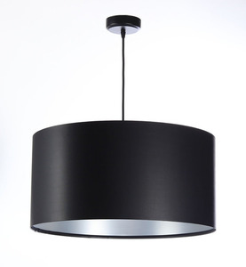 Lampa wisząca czarno srebrna 50cm LEXIE E27 60W latex, satyna 0 Lampa wisząca czarno srebrna 50cm LEXIE E27 60W latex, satyna small 0