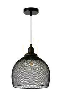Lampa wisząca Lucide MESH czarna metalowa vintage 28 cm 43404/28/30 small 1