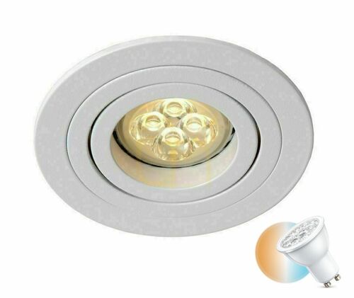 Sprawdź Oczko sufitowe Lucide TUBE białe GU10 LED CCT IP20 9 cm 22954/01/31