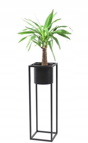 Sprawdź Kwietnik metalowy JAKPOL UGO 80 cm czarny loft z wyjmowaną donicą