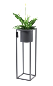 Kwietnik metalowy JAKPOL UGO 80 cm antracyt z wyjmowaną donicą loftowy small 0