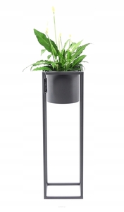Kwietnik metalowy JAKPOL UGO 80 cm antracyt z wyjmowaną donicą loftowy small 4