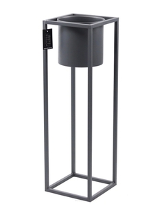 Kwietnik metalowy JAKPOL UGO 80 cm antracyt z wyjmowaną donicą loftowy small 1