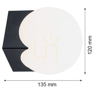 Kinkiet ARGON AUSTIN opal mat czarny mat E14 4715 small 2