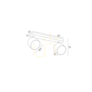 Plafon Argon Clevland 2xGU10 biały struktura 1031 BZ small 5