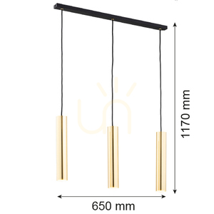 Lampa wisząca Argon Gomera Plus 3xGU10 mosiądz czarny 6113 small 3