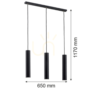 Lampa wisząca Argon Gomera Plus 3xGU10 czarna struktura 6112 small 3