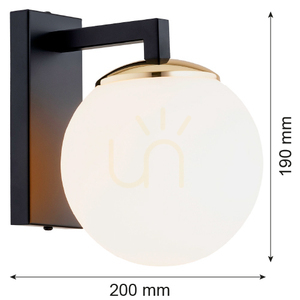Kinkiet Argon Moritz opal mat czarny mosiądzowany 4771 small 3