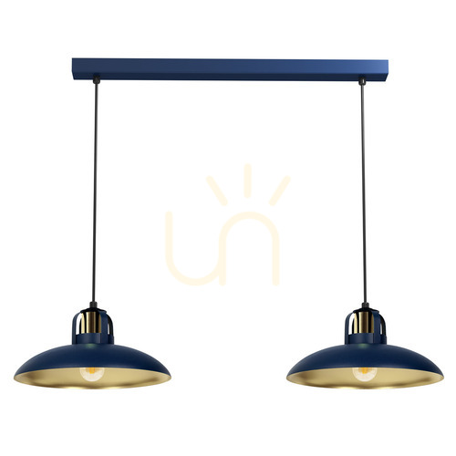 Sprawdź Niebieska Lampa Wisząca Felix Navy Blue/Gold 2x E27