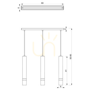 Lampa wisząca Milagro JOKER MLP7726, 3 x GU10, granatowa ze złotem, 60 cm, wys. regulowana 50-90 cm small 5