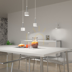 Biała Lampa Wisząca Arena White/Silver 3x Gx53 small 3