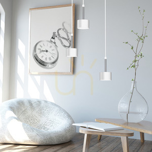 Biała Lampa Wisząca Arena White/Silver 3x Gx53 small 7