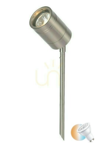 Sprawdź Słupek ogrodowy Lucide ARNE-LED srebrny stal nierdzewna 36 cm IP44 5W 350 lm