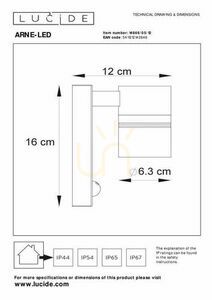 Kinkiet zewnętrzny Lucide ARNE-LED srebrny stal nierdzewna IP44 LED 5W 2700K LED small 3