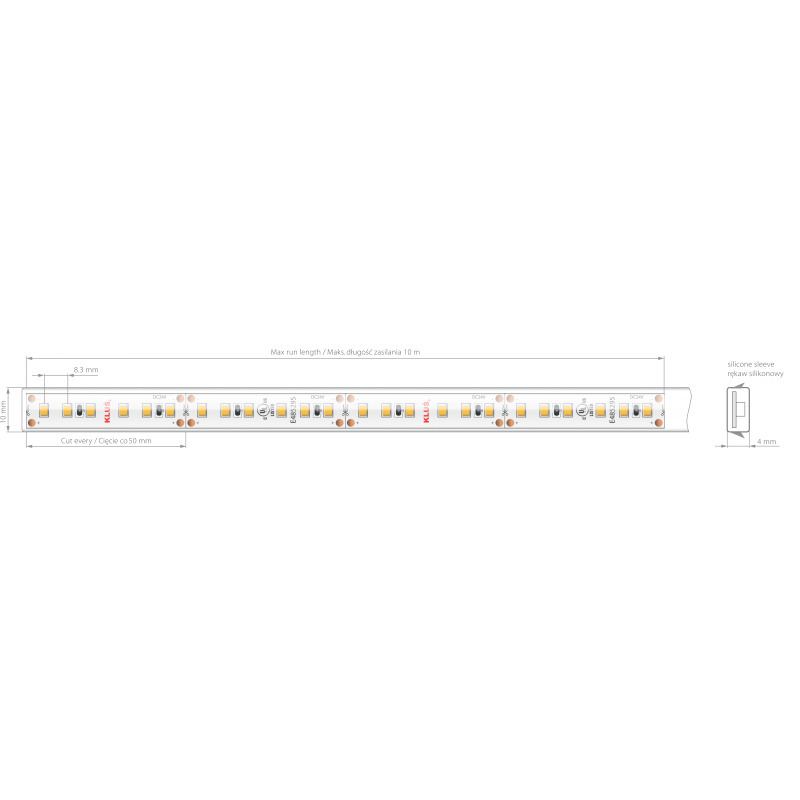 Sprawdź Taśma LED 8KWP-K-27-1220-24V 9.6W/m Taśma LED 8KWP-K-27-1220-24V 9.6W/m