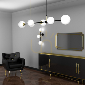 Czarna Lampa Wisząca Pop 6x E14 small 4
