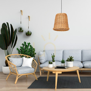 Drewno Lampa Wisząca Vimini Natural Wood 1x E27 small 4