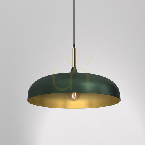 Sprawdź Lampa wisząca LINCOLN zielona ze złotym wnętrzem 1xE27 45 cm
